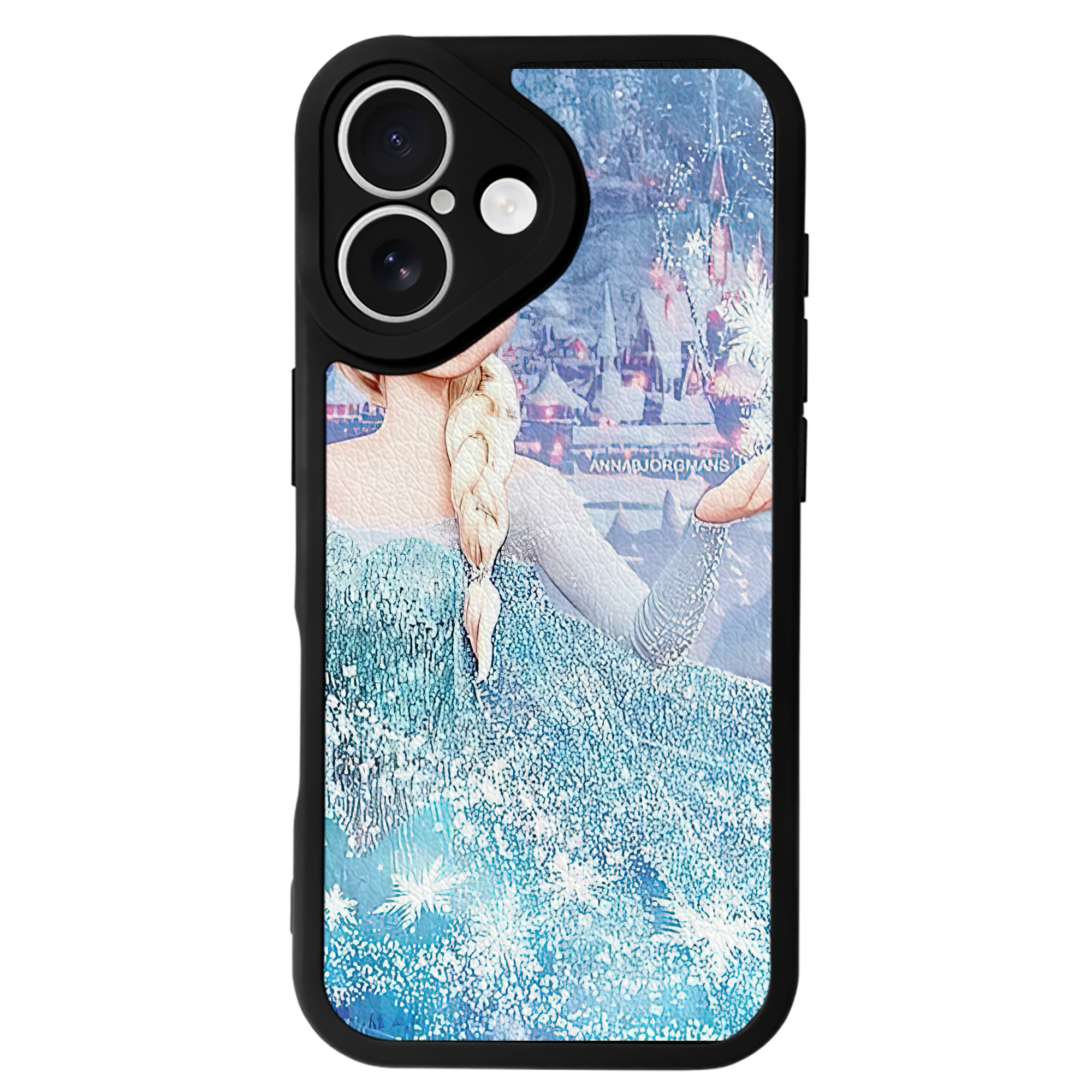 （画像用） アナと雪の女王 アンナ エルサ Frozen Anna Elsa 【iPhone 16シリーズ対応】シリコンスマホケース（レザー調） 材質：シリコン